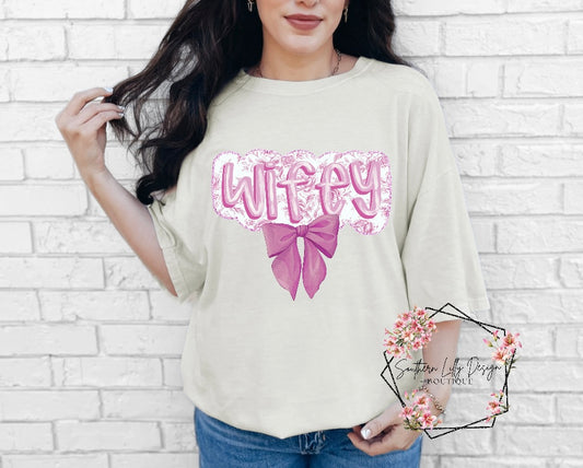 Wifey Pink Bow Coquette Comfort Colors T-Shirt