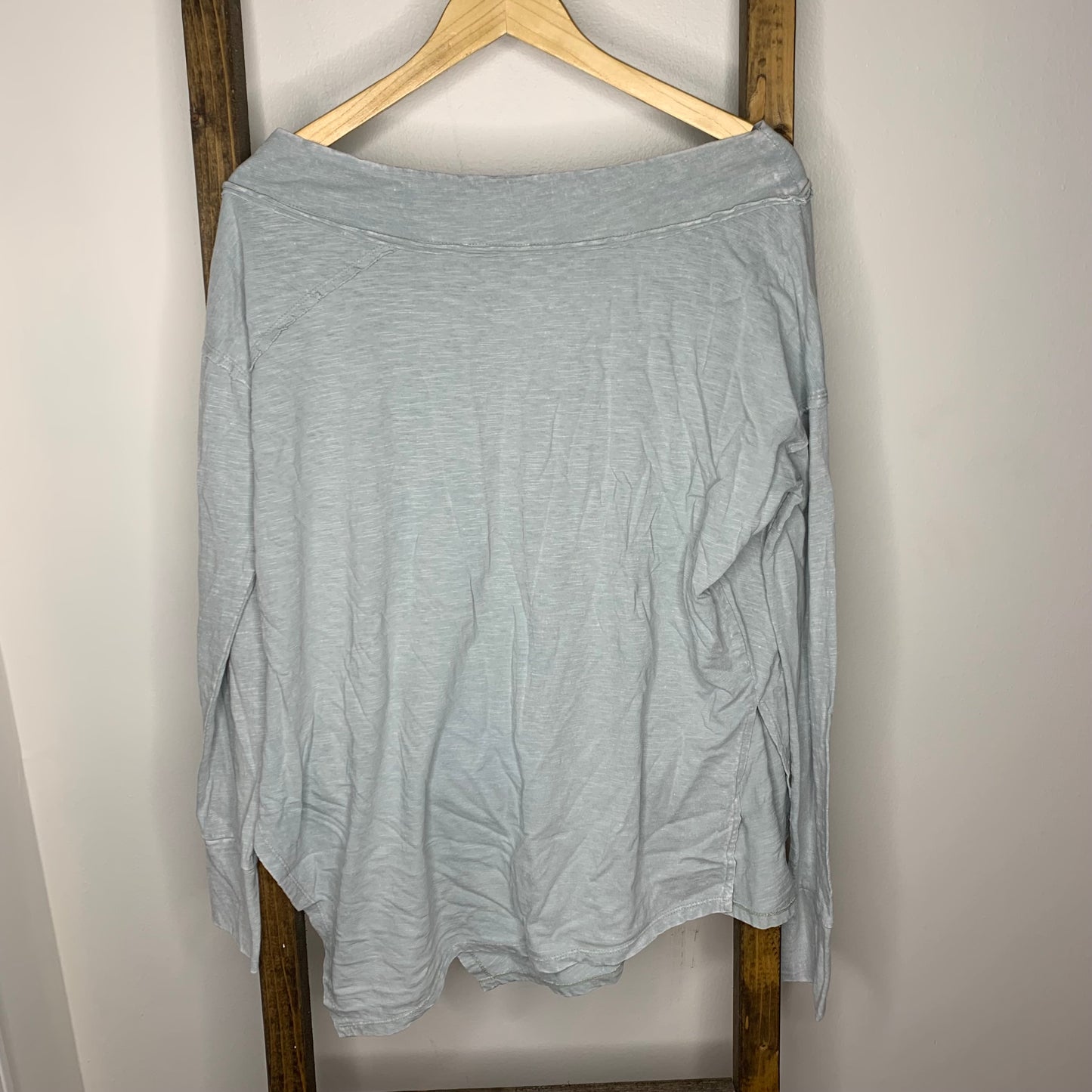 Easel Light Blue Cowl Neck Top S