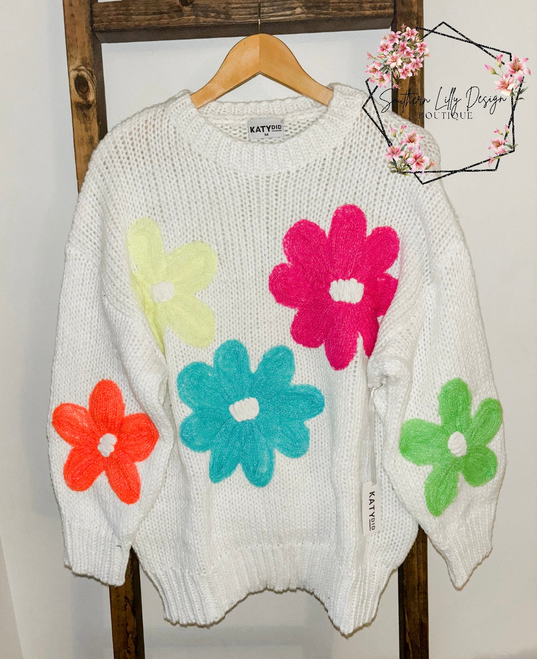 Katydid Oversized Knit Daisy Sweater