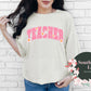 Teacher Pink Daisy Letters Comfort Colors T-Shirt