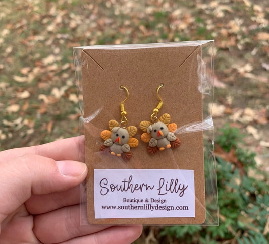 Turkey Thanksgiving Clay Earrings