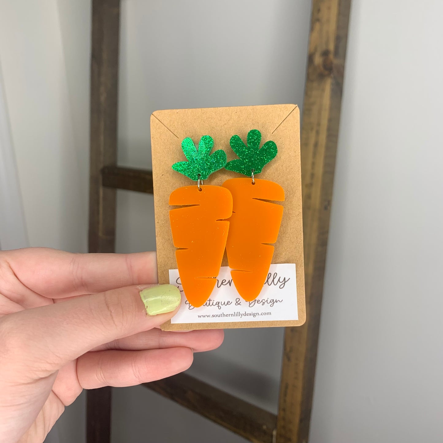 Carrot Acrylic Earrings