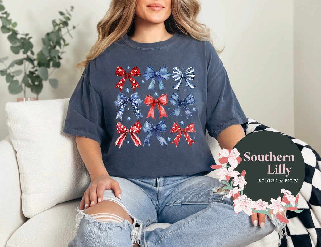 4th Of July Coquette Bows Comfort Colors T-Shirt