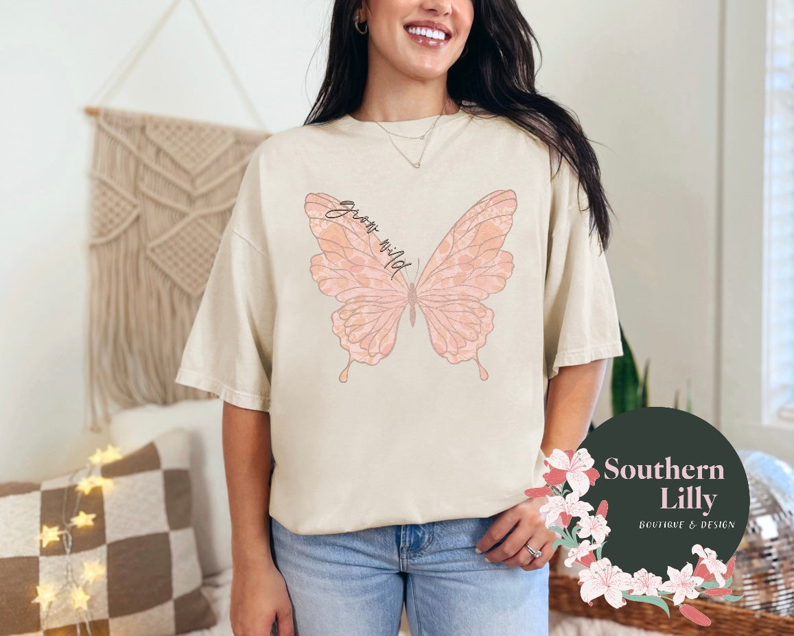 Grow Wild Butterfly Comfort Colors T-Shirt