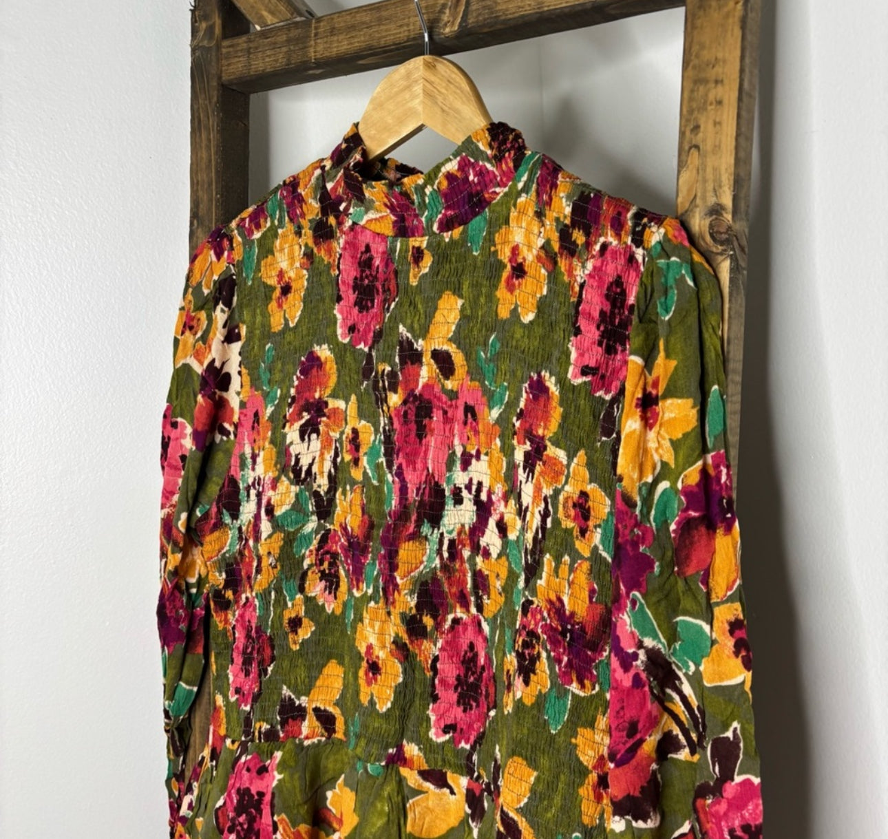 Easel Floral Smocked Tiered Mini Dress