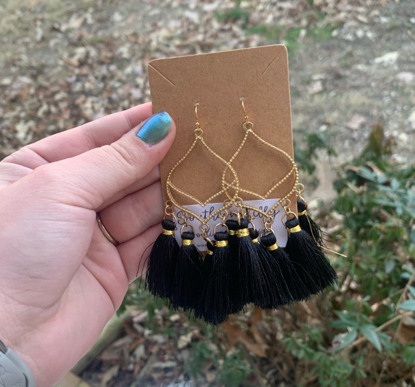 Black Tassel Earrings