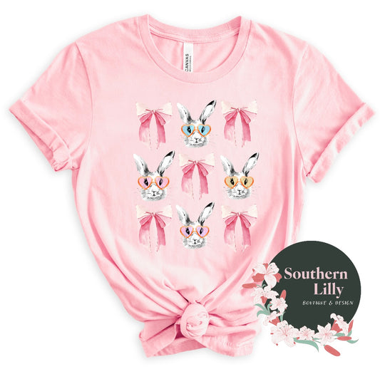 Bunnies and Bows Coquette Bella Canvas T-Shirt