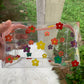 Flower Print Clear Cosmetic Bag/Pencil Pouch Bag