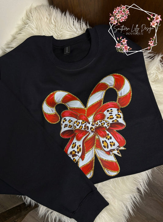 Crossed Candy Cane Sweatshirt