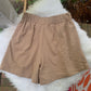 Easel Tan Pleated Shorts S