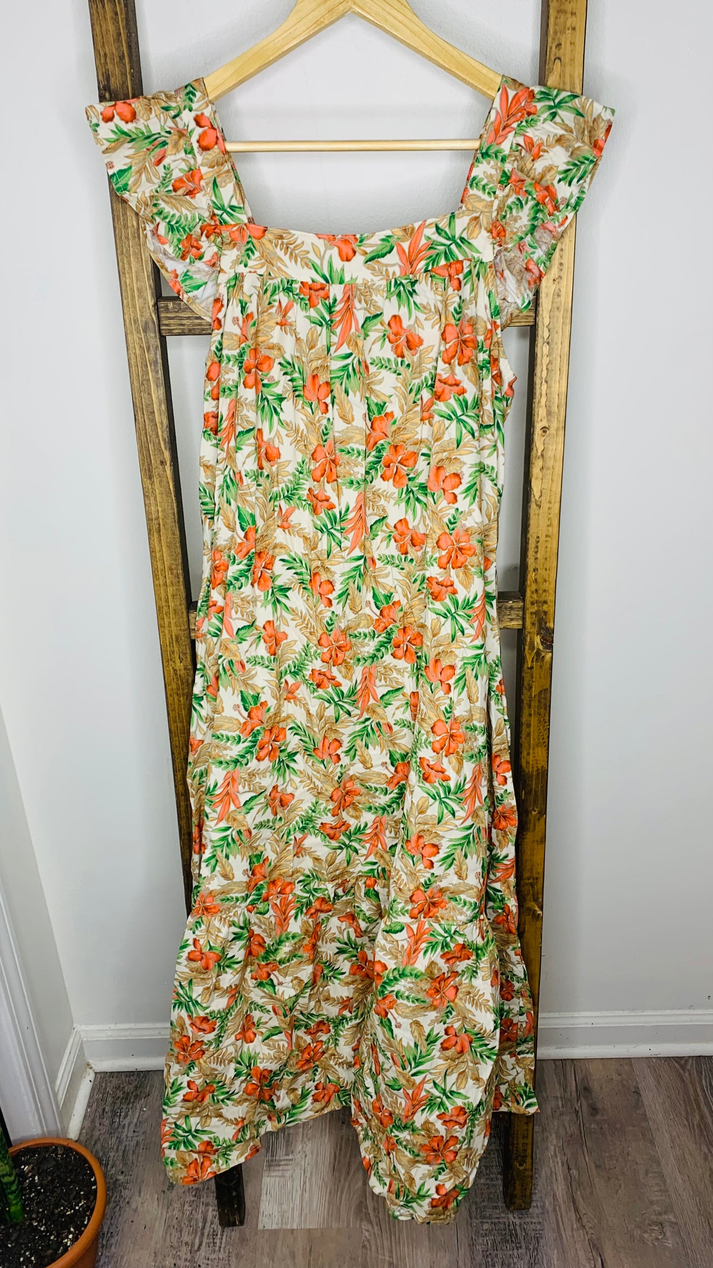 Easel Tropical Printed Maxi Dress S