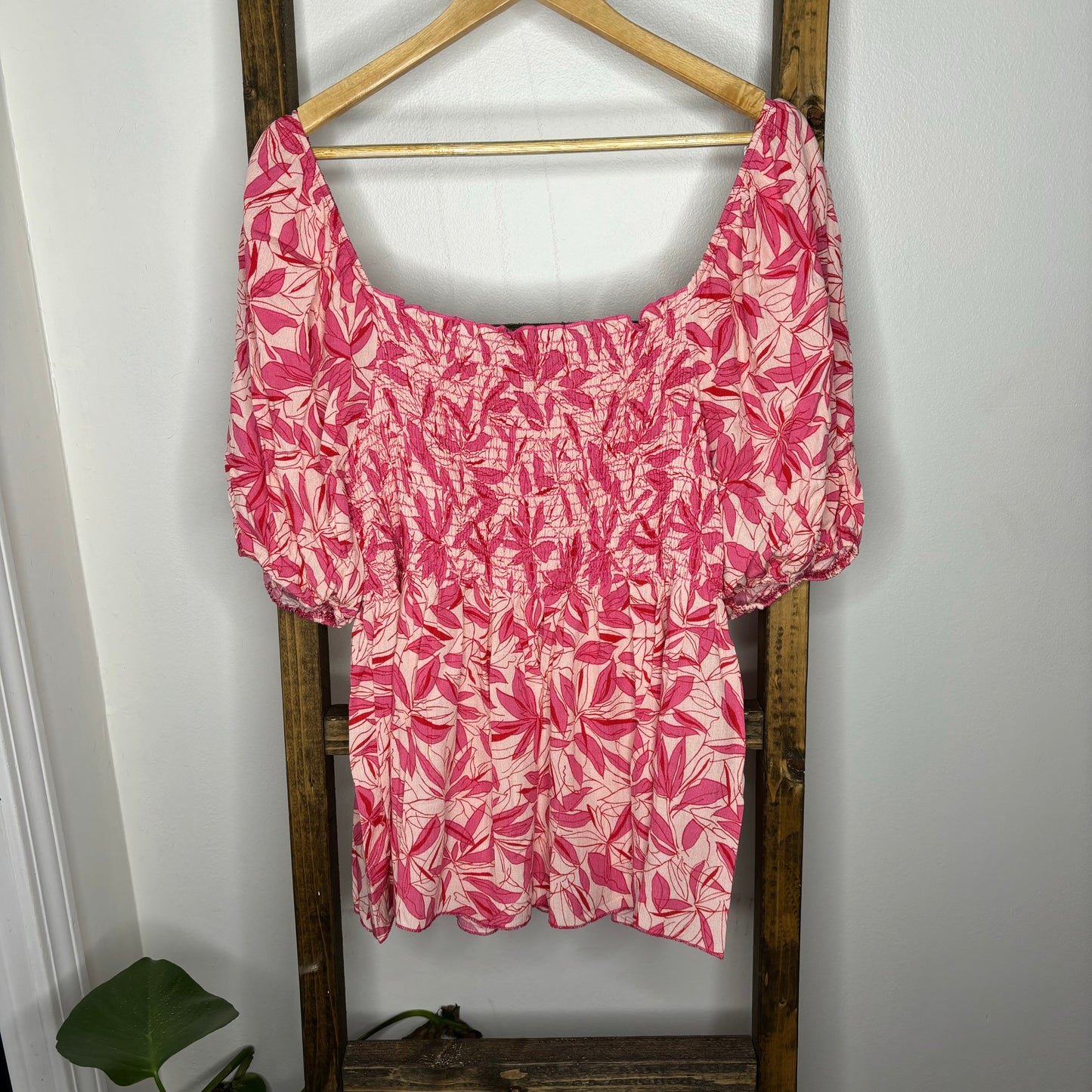 Blush Blossom Plus Size Babydoll Top