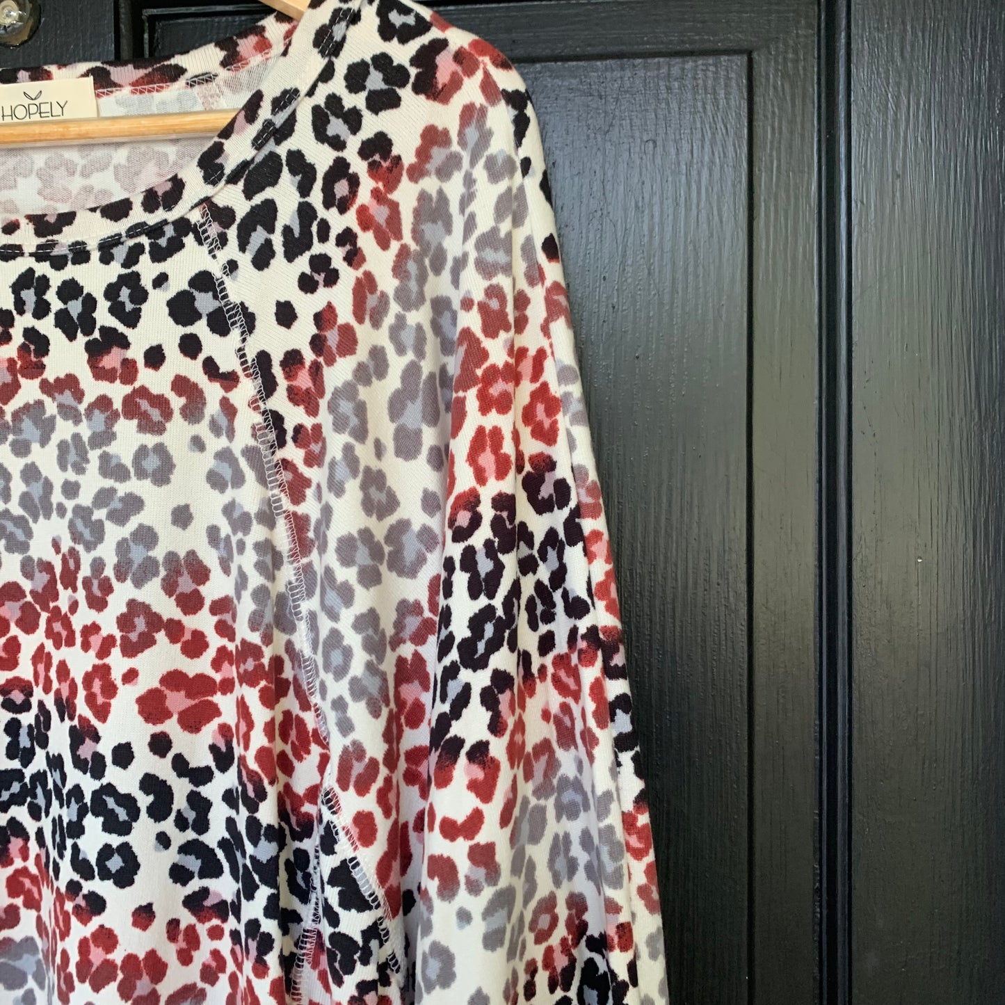 Plus Size Ombre Leopard Print Oversized Top