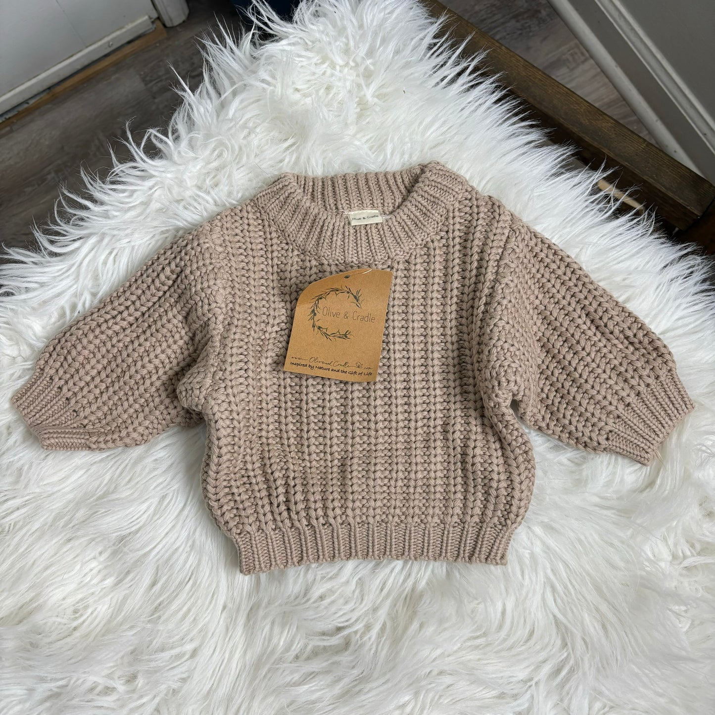 Olive & Cradle Chunky Knit Baby Sweater