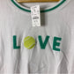 J.Crew White Long Sleeve Love Tennis Teddy Sweater