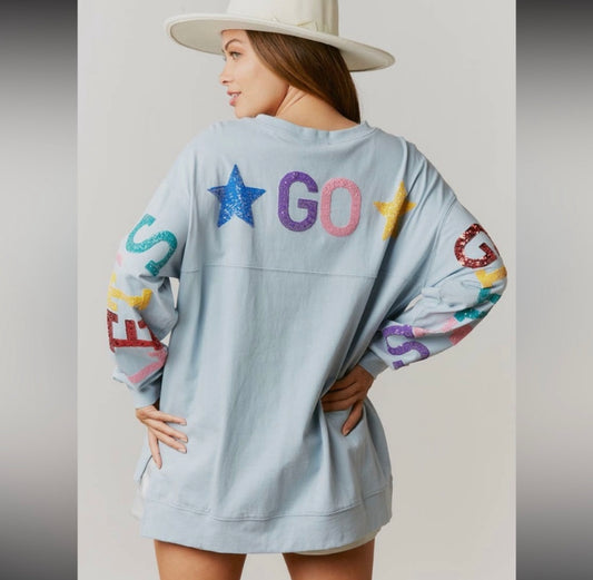 Fantastic Fawn Let’s Go Girls Sequin Oversized Top