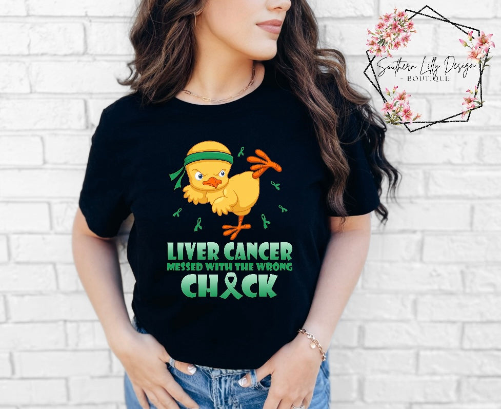 Liver Cancer Messed with the Wrong Chick Comfort Colors T-Shirt