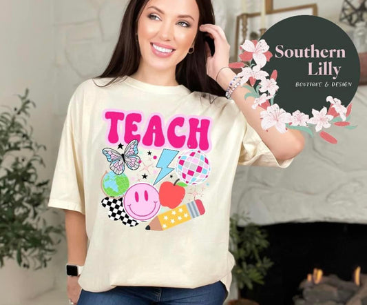 Teach Retro Inspired Comfort Colors T-Shirt