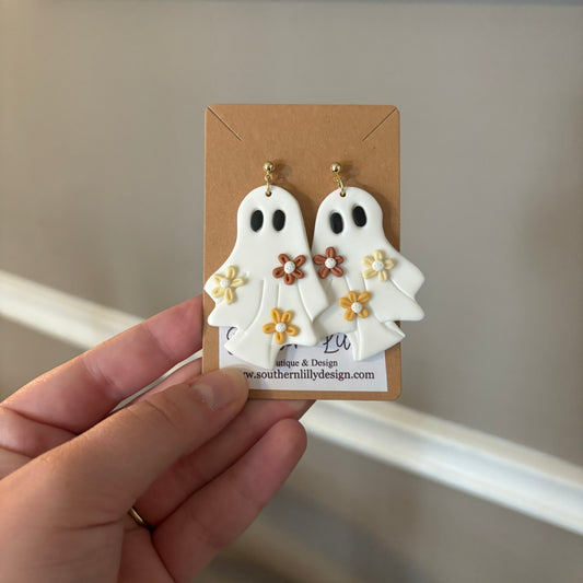 Ghost with Flower Earrings