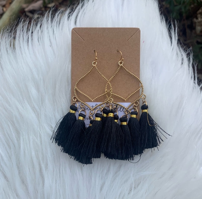 Black Tassel Earrings