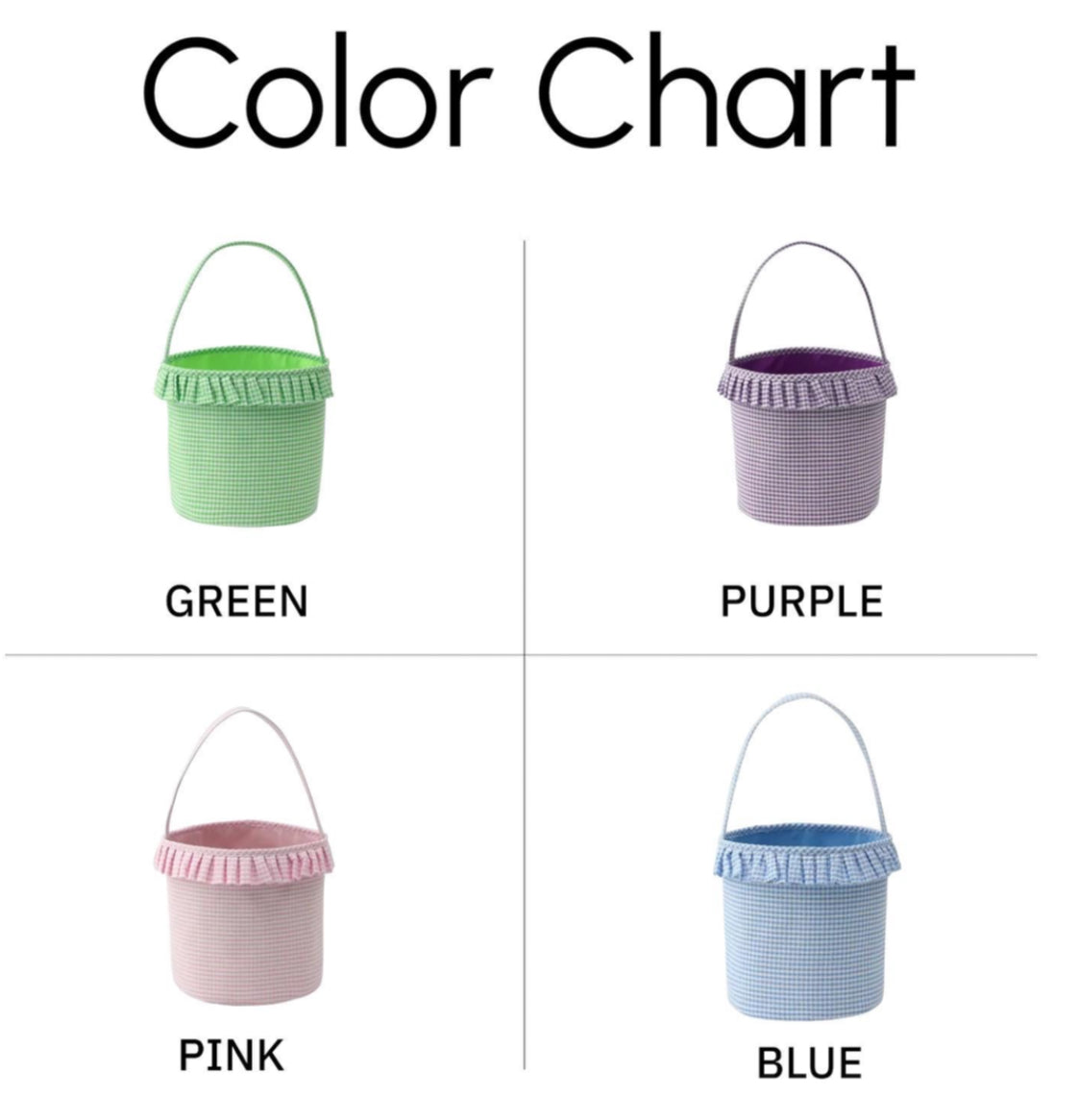 RE-STOCK Embroidered Personalized Kids Gingham Easter Basket