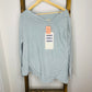 Easel Light Blue Cowl Neck Top S