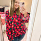 Autumn Blooms Bubble Sleeve Blouse