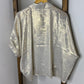 Jodifl Metallic Oversized V-Neck Short Sleeve Top in Gold