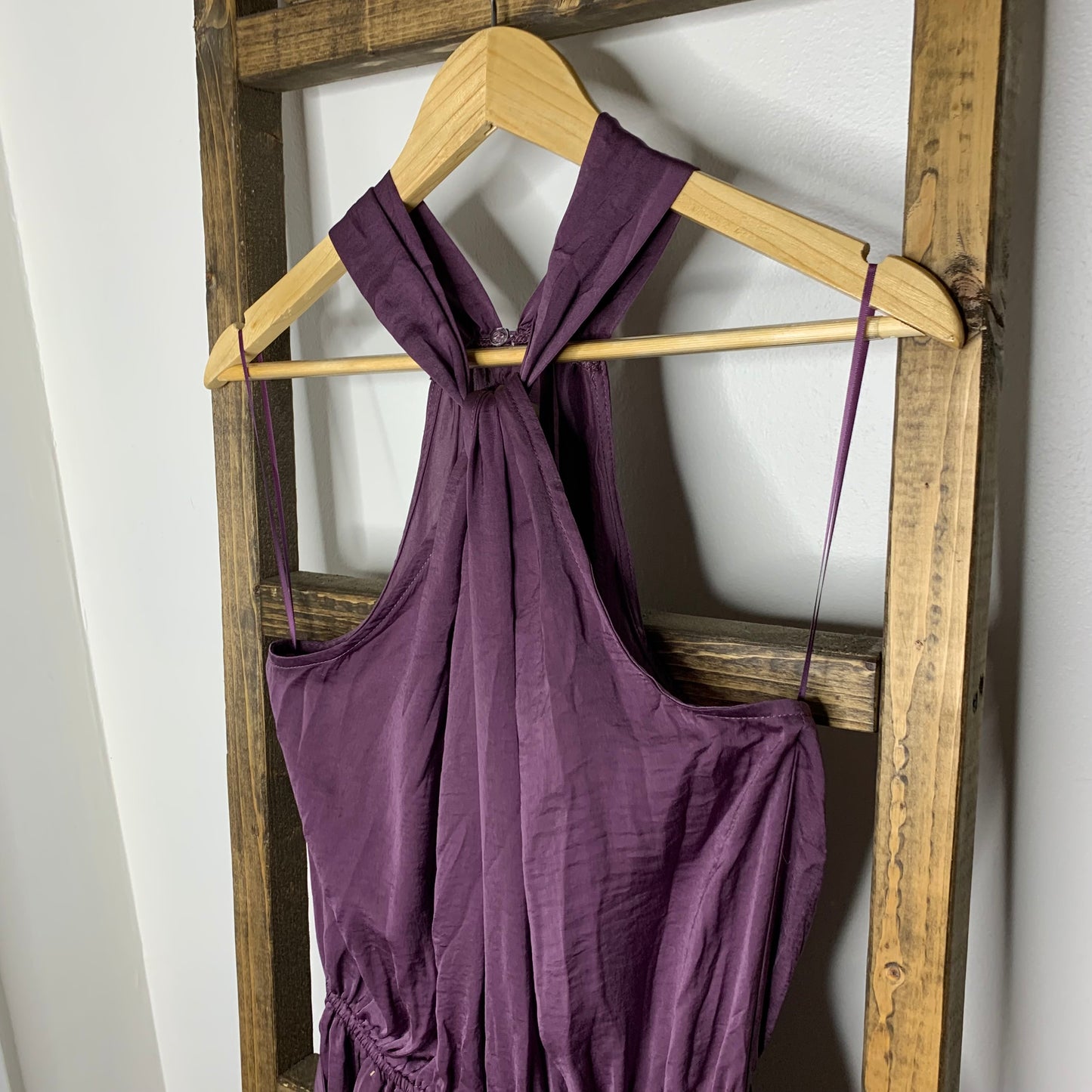 Easel Purple Dull Satin Maxi Dress S