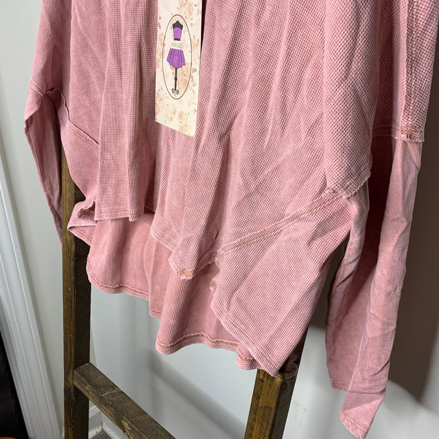 Easel Light Pink Long Sleeve Top S