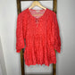 Easel Red Babydoll Blouse S