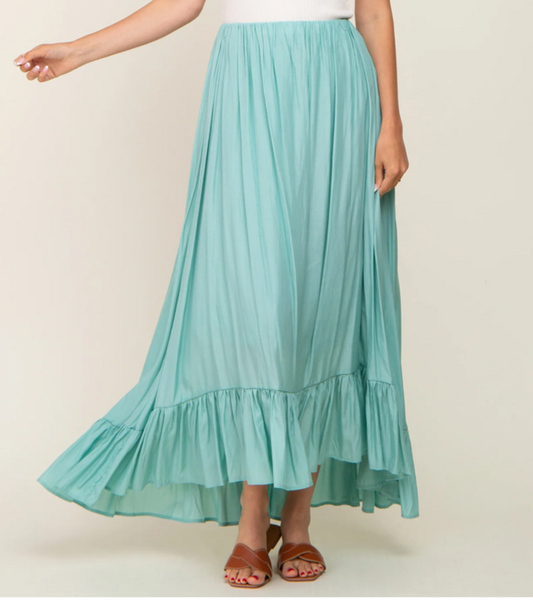 Easel Ruffle Hem Maxi Dress S