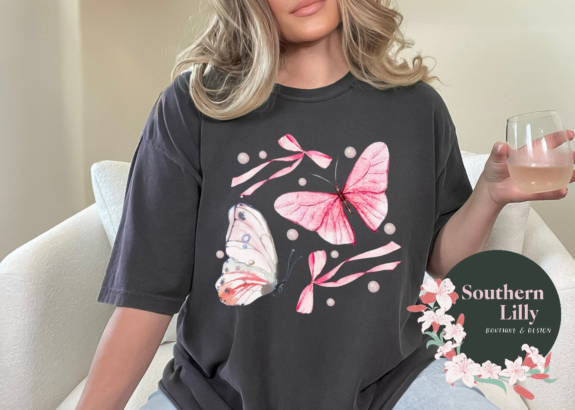 Butterflies Coquette Comfort Colors T-Shirt