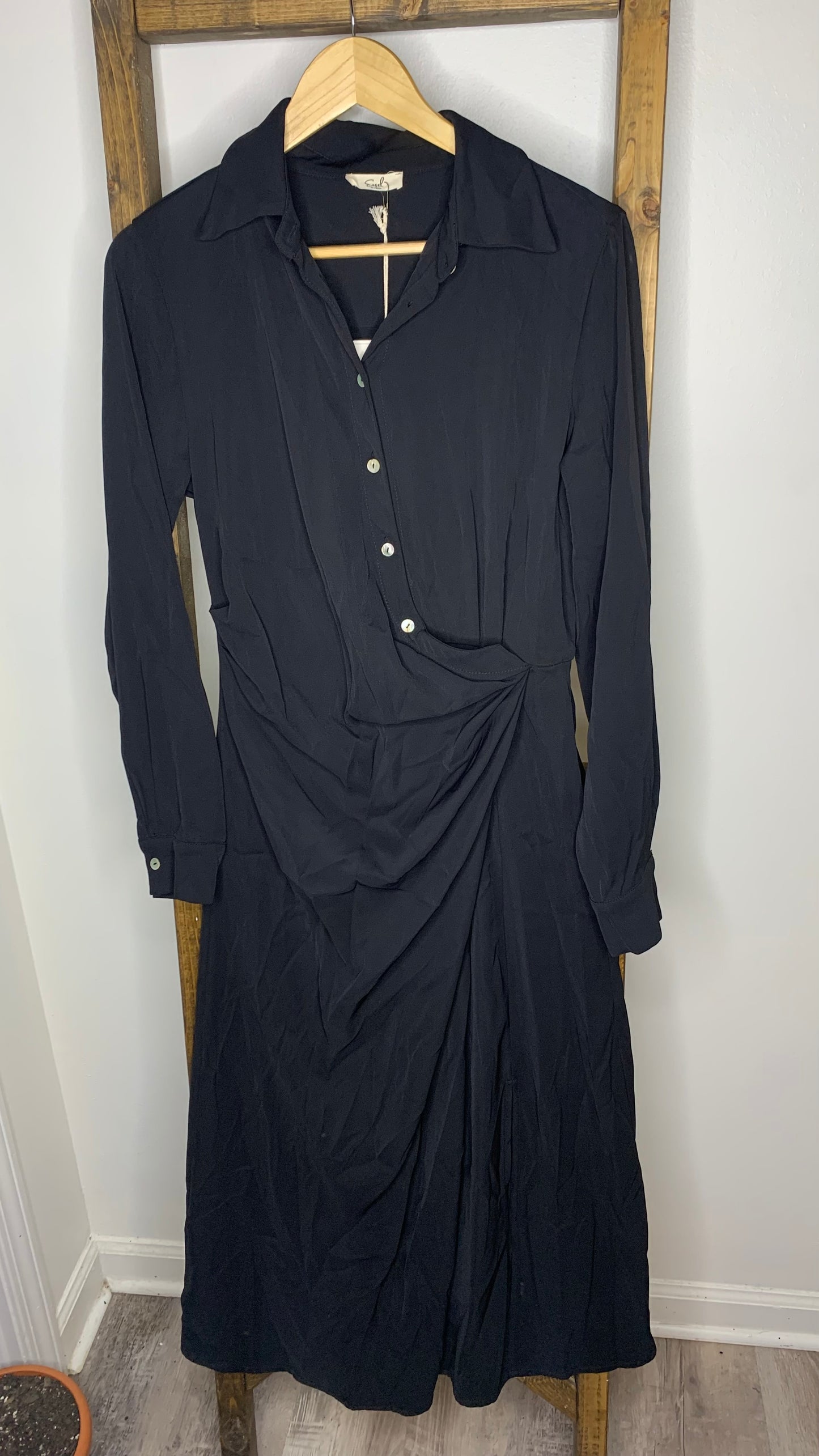 Easel Black Button Top Dress S