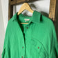 Easel Green Oversized Button Down Blouse S