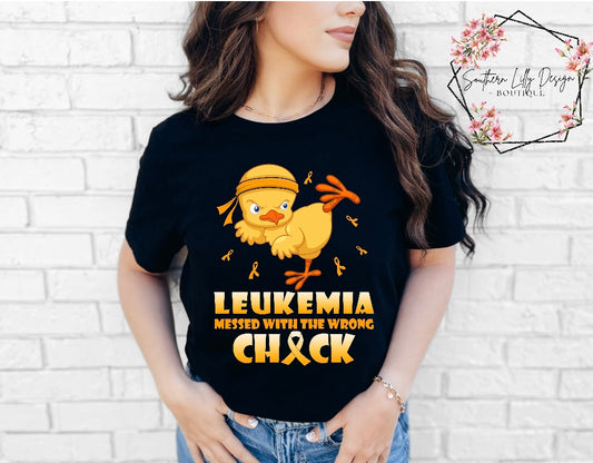 Leukemia Messed with the Wrong Chick Comfort Colors T-Shirt