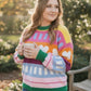 Colorful Heart Knit Sweater Cozy Valentine’s Day Pullover