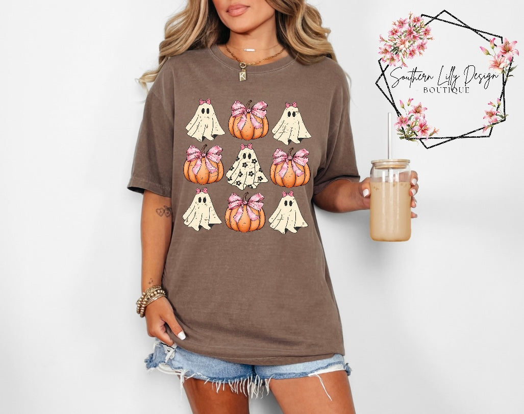 Ghost Coquette Pumpkin Fall Comfort Colors T-Shirt