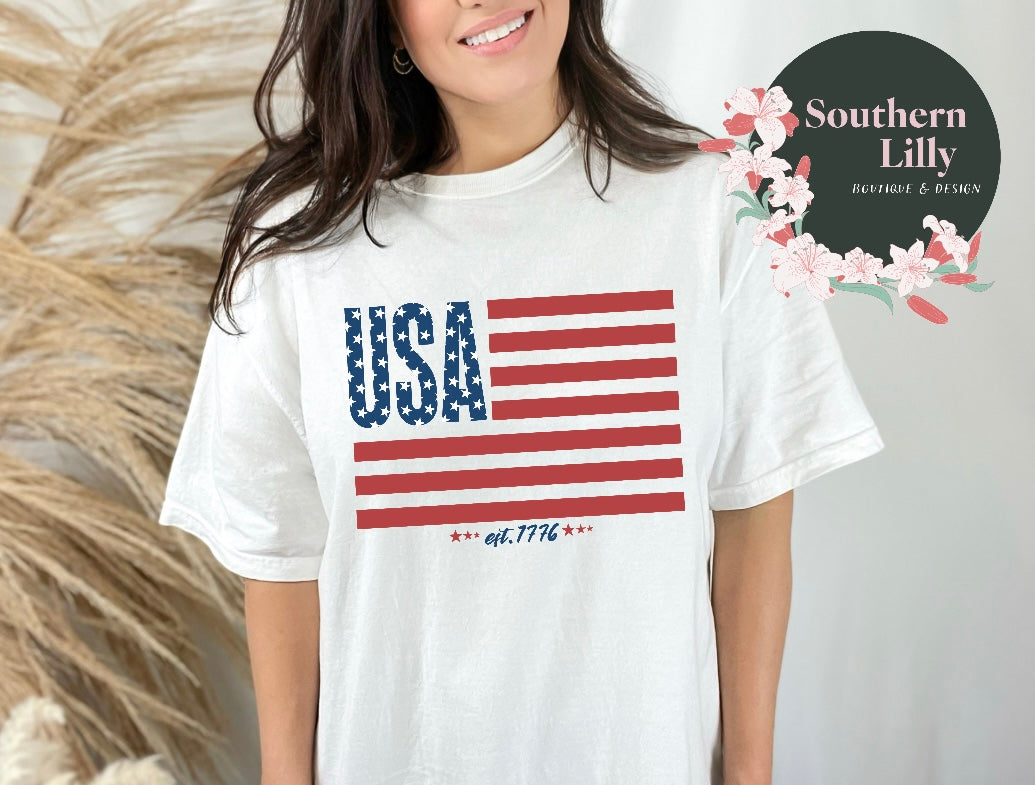 USA Flag Comfort Colors T-Shirt