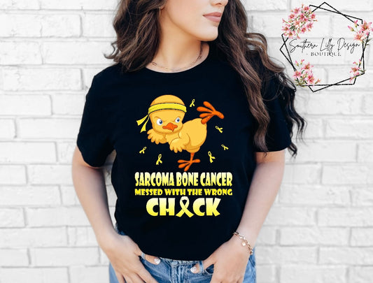 Sarcoma Bone Cancer Messed with the Wrong Chick Comfort Colors T-Shirt