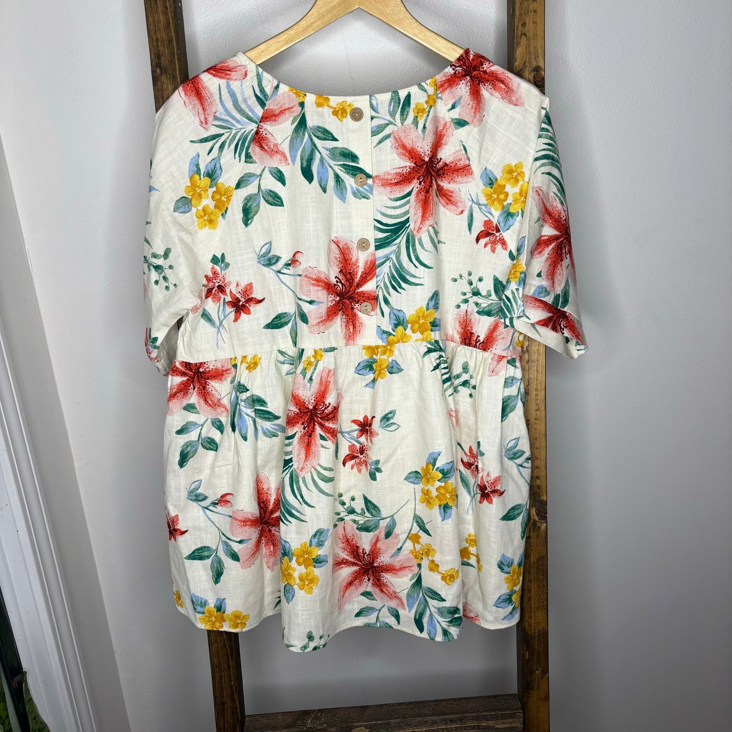 Hibiscus Blossom Babydoll Blouse