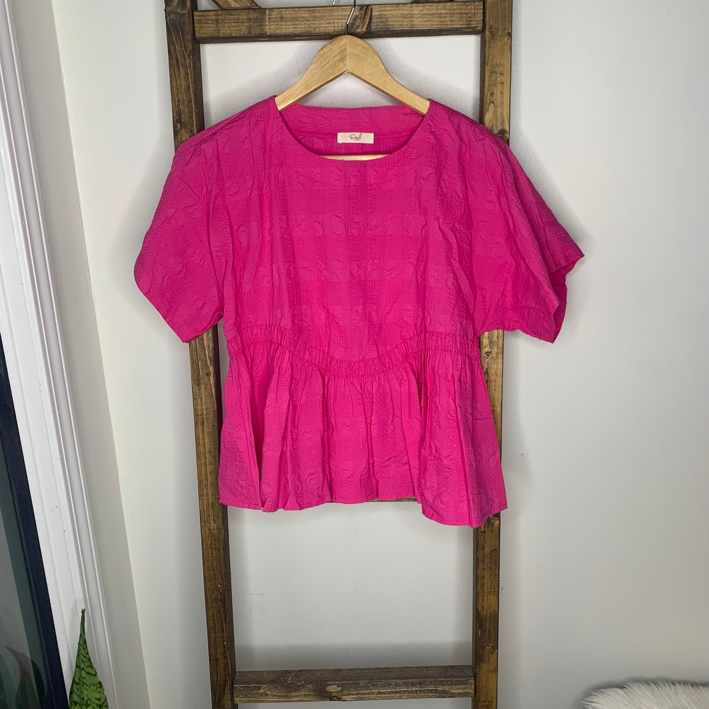 Easel Pink Babydoll Blouse S