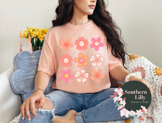 Spring Daisy Flowers Comfort Colors T-Shirt