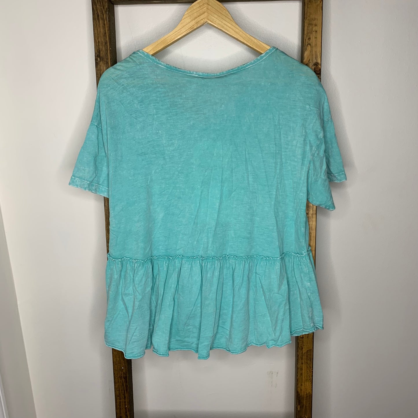 Easel Raw Hem V-Neck Blouse S