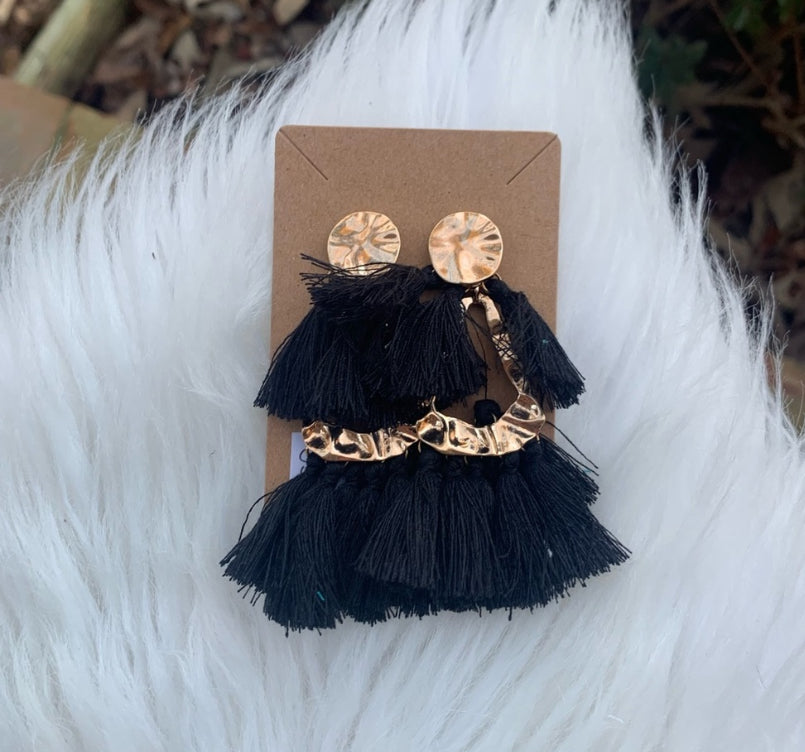 Black Tassel Earrings