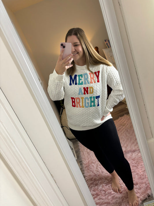 PRE-ORDER ✨ Merry and Bright Quilted Sweatshirt