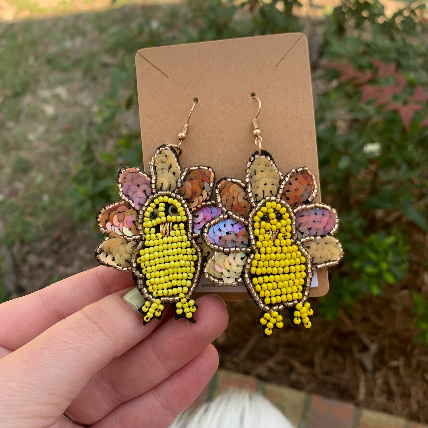 Yellow Turkey Beaded Earrings