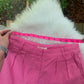 Easel Pink Pleated Shorts S