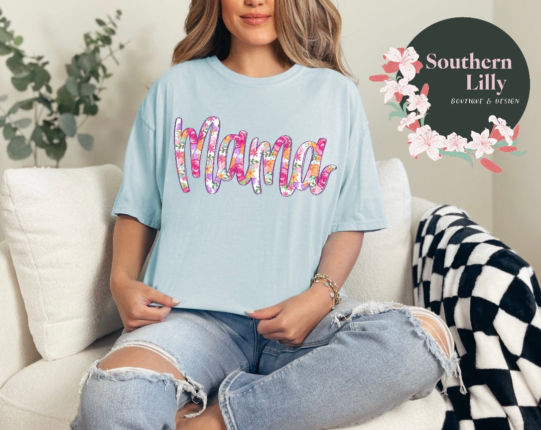 Mama Floral Comfort Colors T-Shirt