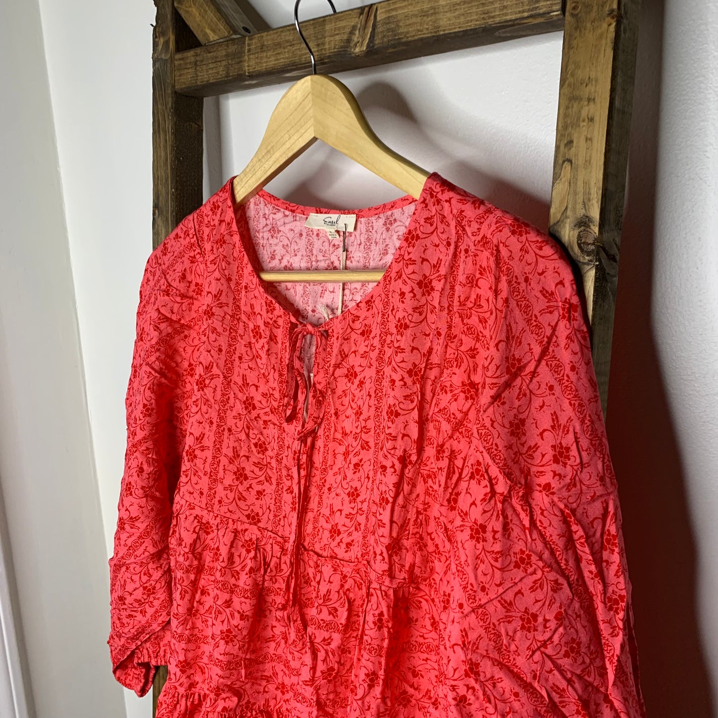 Easel Red Babydoll Blouse S